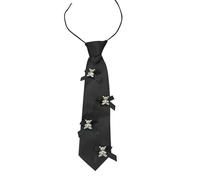 LLHCF Cravate moderne pré-nouée en métal ours pour professionnels débutants tissu polyester léger à nouer rapidement pour les professionnels occupés, Noir , taille unique