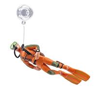 LLHCF Décorations en résine pour aquarium avec boule transparente flottante et ligne de pêche