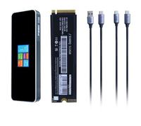 LLHCF Disque SSD externe 2280 USB 3.1 10 Gbps avec écran LCD pour ordinateurs portables et ordinateurs de bureau