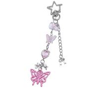 LLHCF Dragonne de téléphone perlée avec cordon papillon fait à la main avec nœud porte-clés sac à dos téléphone appareil photo accessoire