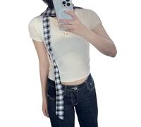 LLHCF Écharpe légère et élégante inspirée du Royaume-Uni Unisexe Bandelet pour l'automne et l'hiver Accessoires de mode Écharpe au design britannique classique, noir/blanc, taille unique