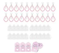 LLHCF Élégant ensemble de cadeaux de baptême pour bébé avec croix perles porte-clés pour mariage et douches jetons avec sacs en organza Accessoires de baptême