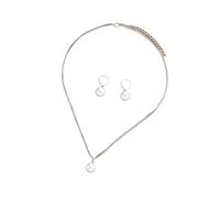 LLHCF Ensemble collier et boucles d'oreilles tendance en alliage texturé pour femme - Convient pour diverses occasions
