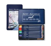 LLHCF Ensemble de crayons de couleur dans un étui en métal avec pinceau, crayon aquarelle portable pour coloriage, croquis, outils de dessin créatifs