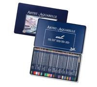 LLHCF Ensemble de crayons de couleur dans un étui en métal avec pinceau, crayon aquarelle portable pour coloriage, croquis, outils de dessin créatifs