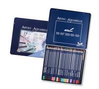 LLHCF Ensemble de crayons de couleur dans un étui en métal avec pinceau, crayon aquarelle portable pour coloriage, croquis, outils de dessin créatifs