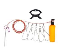 LLHCF Ensemble de support de pêche avec poignée flottante en acier inoxydable pour gros poissons, corde métallique pour camping, multi-usages