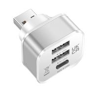 LLHCF Extension de charge USB portable pour voiture, 3 ports, répartiteur étendu, connecteur de remplacement polyvalent pour téléphones et tablettes