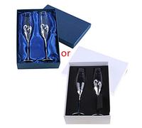 LLHCF Flûtes à champagne en verre transparent pour fête de mariage