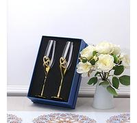 LLHCF Flûtes à champagne en verre transparent pour fête de mariage