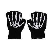 LLHCF Gants de cyclisme demi-doigts squelette pour sports de plein air - Cadeau pratique pour les doigts - Anti-gel - Garde au chaud