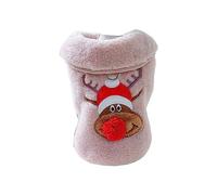 LLHCF Gilet de Noël en flanelle pour chien avec motif renne - Vêtements de fête - Costume de Nouvel An - Accessoires pour animaux domestiques