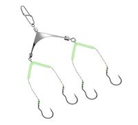 LLHCF Hameçons de pêche polyvalents en acier inoxydable avec séparateur d'angles larges, cadre visible de nuit, améliore l'efficacité du crochet anti-enchevêtrement