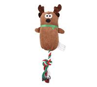 LLHCF Jouet interactif à mâcher en peluche pour chien - Jouet couineur pour dentition - Corde à tirer à la corde - Nettoyage des dents
