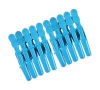 LLHCF Lot de 10 pinces à cheveux pour femme avec dents larges et double charnière, bleu