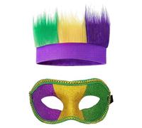 LLHCF Lot de 2 bandeaux en fourrure pour bal masqué + demi ensemble d'outils de photographie fantaisie pour femmes et hommes pour anniversaire, Halloween