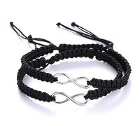 LLHCF Lot de 2 bracelets pour couple d'amitié en forme de 8 cordes tressées réglables pour couple d'amitié longue distance, taille unique, Comme décrit