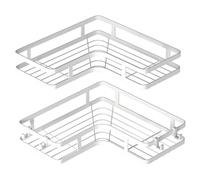 LLHCF Lot de 2 étagères de cuisine avec 4 crochets adhésifs multifonctions pour cuisine, salle de bain, dortoir
