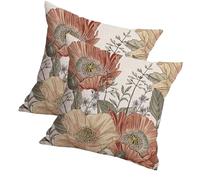 LLHCF Lot de 2 housses de coussin modernes à motif floral en polyester doux et lavable pour décoration de maison, canapé, chambre à coucher