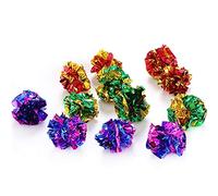 LLHCF Lot de 48 balles colorées pour jouets à mâcher pour animal de compagnie, jouets de dressage pour chien, chaton, balles interactives pour chien, chaton, balles interactives en plumes, souris