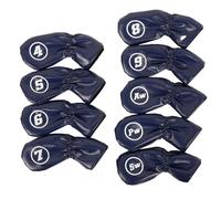 LLHCF Lot de 9 couvre-clubs de golf en cuir synthétique épais et étanche pour club de golf