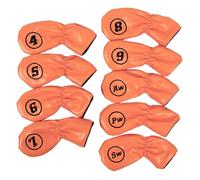 LLHCF Lot de 9 couvre-clubs de golf en cuir synthétique épais et étanche pour club de golf