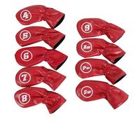 LLHCF Lot de 9 couvre-clubs de golf en cuir synthétique épais et étanche pour club de golf
