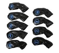 LLHCF Lot de 9 couvre-clubs de golf en cuir synthétique épais et étanche pour club de golf