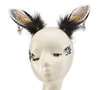 LLHCF Oreille de loup à fourrure - Pince à cheveux gothique en métal - Accessoire pour cheveux - Accessoire de cosplay d'animal