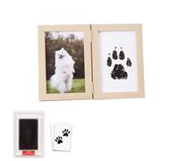 LLHCF Pattes de bébé et d'animaux de compagnie avec bloc d'impression sûr et 1 cadre photo en papier parfait pour les souvenirs de nouveau-nés, empreintes de mains de bébé