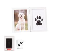 LLHCF Pattes de bébé et d'animaux de compagnie avec bloc d'impression sûr et 1 cadre photo en papier parfait pour les souvenirs de nouveau-nés, empreintes de mains de bébé