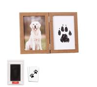 LLHCF Pattes de bébé et d'animaux de compagnie avec bloc d'impression sûr et 1 cadre photo en papier parfait pour les souvenirs de nouveau-nés, empreintes de mains de bébé