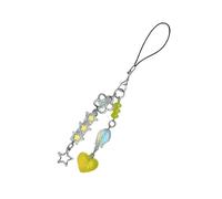 LLHCF Pendentif tendance en forme de cœur avec perles de poisson pour téléphone portable offrant durabilité et style adapté pour un usage quotidien
