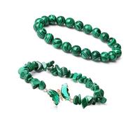 LLHCF Perles en pierre naturelle pour femme ornées d'une délicate breloque papillon pour un usage quotidien, rendez-vous, fête, rassemblement, cadeau de Noël, taille unique, Comme décrit