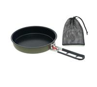 LLHCF Poêle à frire antiadhésive portable à chauffage rapide pour randonnée, barbecue, pique-nique, pêche, facile à utiliser, base antidérapante pour le camping résistant