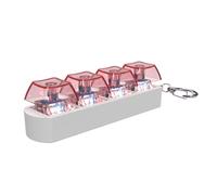 LLHCF Porte-clés avec testeur de touches mécanique à 4 touches avec éclairage LED pour réduire le stress et se détendre pour la maison ou le bureau