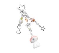 LLHCF Porte-clés en forme de chien style coréen - Accessoire de téléphone pour les couples qui aiment les jolis designs et objets de collection - Sangle mobile tendance, blanc, taille unique