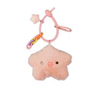 LLHCF Porte-clés en forme d'étoile en peluche fait à la main - Joli ornement - Porte-clés de voiture - Sac à dos - Porte-clés en peluche pour enfants, Bracelet en silicone, L