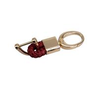 LLHCF Porte-clés vintage en cuir avec pendentif en alliage - Convient pour clés de voiture et accessoires - Porte-clés en cuir avec laiton, bordeaux, Silver
