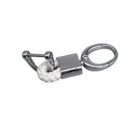 LLHCF Porte-clés vintage en cuir avec pendentif en alliage - Convient pour clés de voiture et accessoires - Porte-clés en cuir avec laiton, blanc, G