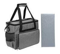 LLHCF Sac de transport pour machine à coudre avec plusieurs poches de rangement Sac de transport pour machine à coudre avec bandoulière amovible, gris