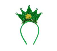 LLHCF Serre-tête irlandais pour adulte avec paillettes trèfles et nœud poudré, fête patrick, carnaval