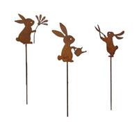 LLHCF Statuette de lapin rouillée de Pâques avec une belle apparence pour intérieur et extérieur, fournitures artisanales, jardin rouillé