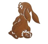 LLHCF Statuette de lapin rouillée de Pâques avec une belle apparence pour intérieur et extérieur, fournitures artisanales, jardin rouillé