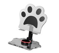LLHCF Support de tablette réglable en acrylique avec rotation à 360 degrés et design pliable pour la maison, le bureau, support de tablette pliable et réglable avec coussinet antidérapant