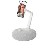 LLHCF Support de téléphone pliable en peluche, base d'oreiller rotative à 360 degrés pour appareils mobiles de 10 à 17,8 cm, support de téléphone avec plateau de rangement