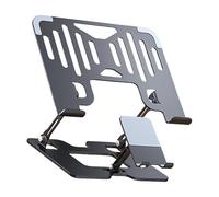 LLHCF Support réglable pour ordinateur portable, support de téléphone pliable en acier au carbone pour appareil de 10 à 17,3 pouces, design ergonomique et pliable pour ordinateur portable