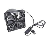LLHCF Ventilateur d'extraction amovible en ABS de 12 cm - Contrôle de vitesse triple - USB - 5 V - Pour jardinage intérieur - Ventilation - Panneau solaire USB - Ventilateur adapté