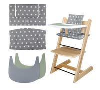 LLHQAMT Coussin de Chaise Haute, Doux et Confortable pour Housse de siège bébé avec 2 Sets de Table pour Chaise Haute, pour Tripp Trapp Coussin bébé Rend bébé Assis Plus Confortable(Gris Étoile)