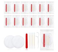 LLHQAMT Kit de coiffeuse en vrac, coiffeuse d'hôtel emballée individuellement, kit de coiffeuse avec tampons en coton, cotons-tiges, fil dentaire et lime à ongles (30 pièces)